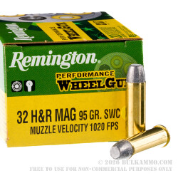 20 Rounds of .32 H&R Magnum Ammo by Remington Performance WheelGun - 95gr SWC