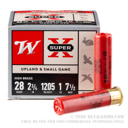 250 Rounds of 28ga Ammo by Winchester Super-X - 1 ounce #7 1/2 shot