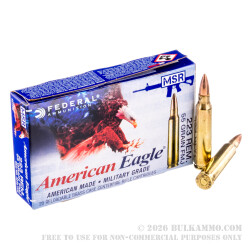 20 Rounds of .223 Ammo by Federal - 55gr FMJ 20 Rounds of .223 Ammo by Federal - 55gr FMJ