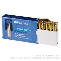 200 Rounds of .270 Win Ammo by Prvi Partizan - 130gr SP