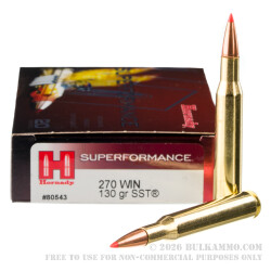 20 Rounds of .270 Win Ammo by Hornady - 130gr SST
