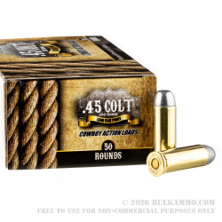 50 Rounds of .45 Long-Colt Ammo by American Cowboy - 200gr LFN