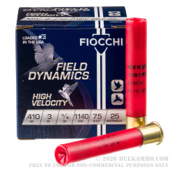 250 Rounds of .410 Ammo by Fiocchi - 11/16 ounce #7 1/2 shot
