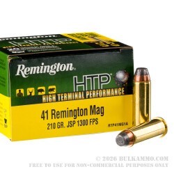 20 Rounds of .41 Mag Ammo by Remington Core-Lokt - 210gr JHP