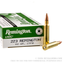 20 Rounds of .223 Ammo by Remington - 62gr CTFB