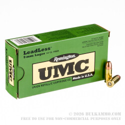 500 Rounds of 9mm Ammo by Remington - 147gr FNEB