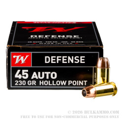 50 Rounds of .45 ACP Ammo by Winchester - 230gr JHP