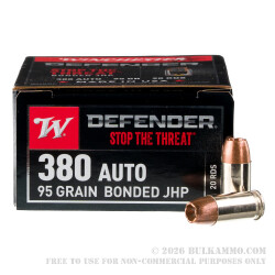 200 Rounds of .380 ACP Ammo by Winchester PDX1 - 95gr JHP