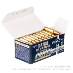 500 Rounds of 5.7x28mm Ammo by Fiocchi Subsonic - 62gr FMJ