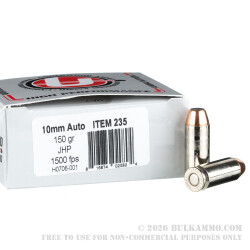 20 Rounds of 10mm Ammo by Underwood - 150gr JHP 20 Rounds of 10mm Ammo by Underwood - 150gr JHP