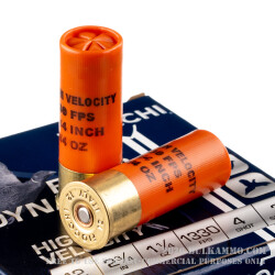25 Rounds of 12ga Ammo by Fiocchi - 1 1/4 ounce #4 shot
