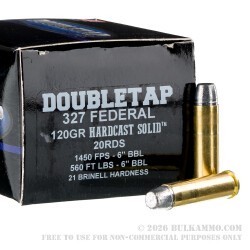 20 Rounds of .327 Federal Mag Ammo by Doubletap - 120gr Hard Cast
