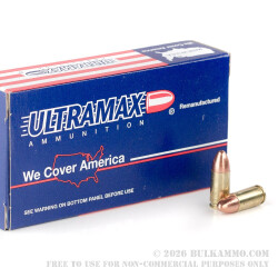 50 Rounds of 9mm Ammo by Ultramax - 115gr FMJ 50 Rounds of 9mm Ammo by Ultramax - 115gr FMJ
