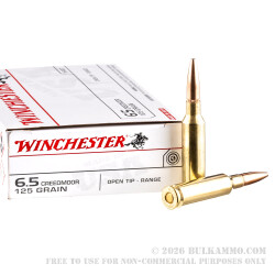200 Rounds of 6.5 Creedmoor Ammo by Winchester USA - 125gr Open Tip Range