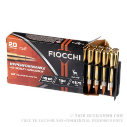 200 Rounds of 30-06 Springfield Ammo by Fiocchi - 180gr SST