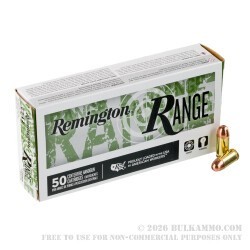 50 Rounds of .380 ACP Ammo by Remington Range - 95gr FMJ