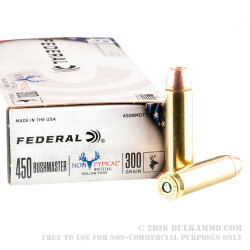 200 Rounds of .450 Bushmaster Ammo by Federal Non-Typical - 300gr JHP 200 Rounds of .450 Bushmaster Ammo by Federal Non-Typical - 300gr JHP