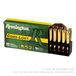 20 Rounds of 30-06 Springfield Ammo by Remington Core-Lokt - 165gr PSP