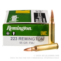200 Rounds of .223 Ammo by Remington UMC  - 55gr MC