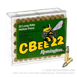 100 Rounds of .22 LR Ammo by Remington CBee - 33gr HP