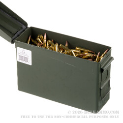 500 Rounds of 5.56x45 Ammo by American Quality Ammunition in Ammo Can - 75gr Bonded SP