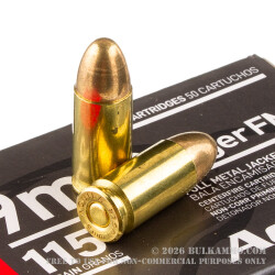 1000 Rounds of 9mm Ammo by Aguila - 115gr FMJ