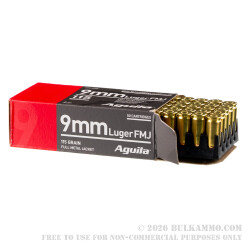 1000 Rounds of 9mm Ammo by Aguila - 115gr FMJ