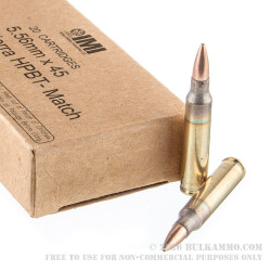 500 Rounds of 5.56x45mm Ammo by Israeli Military Industries - 69gr MatchKing HPBT 500 Rounds of 5.56x45mm Ammo by Israeli Military Industries - 69gr MatchKing HPBT
