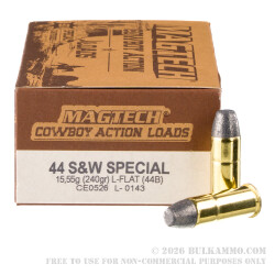 50 Rounds of .44 S&W Spl Ammo by Magtech - 240gr LFN