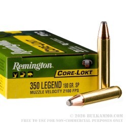 20 Rounds of .350 Legend Ammo by Remington Core-Lokt - 180gr JSP