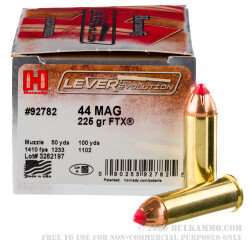 20 Rounds of .44 Mag Ammo by Hornady LEVERevolution - 225gr FTX