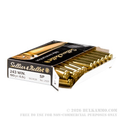 20 Rounds of .243 Win Ammo by Sellier & Bellot - 100gr SP