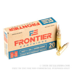 20 Rounds of .223 Ammo by Hornady Frontier - 55gr SP 20 Rounds of .223 Ammo by Hornady Frontier - 55gr SP