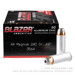 50 Rounds of .44 Mag Ammo by CCI - 240gr JHP