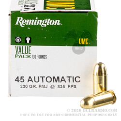 600 Rounds of .45 ACP Ammo by Remington - 230gr MC