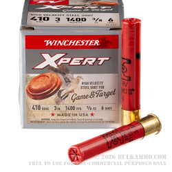 250 Rounds of .410 Ammo by Winchester Super-X - 3" 3/8 ounce #6 steel shot