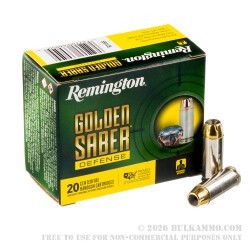 20 Rounds of 10mm Ammo by Remington Golden Saber Defense - 180gr BJHP