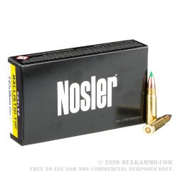20 Rounds of 7.62x39 Ammo by Nosler - 123gr Ballistic Tip