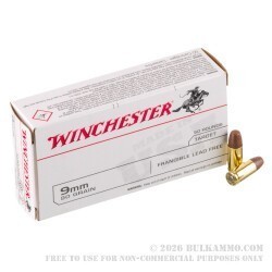 500 Rounds of 9mm Ammo by Winchester - 90gr Frangible