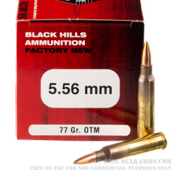 500 Rounds of 5.56x45 Ammo by Black Hills - 77gr OTM