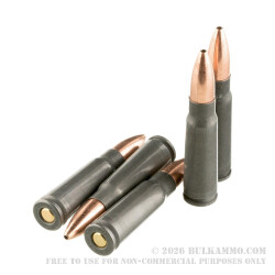 20 Rounds of 7.62x39mm Ammo by Wolf WPA MC - 124gr HP