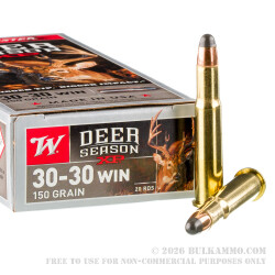 20 Rounds of 30-30 Win Ammo by Winchester Deer Season XP - 150gr Polymer Tipped