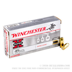 50 Rounds of .45 ACP Ammo by Winchester Super-X - 185gr BEB