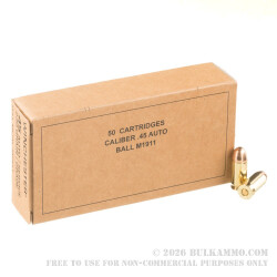 50 Rounds of .45 ACP Ammo by Winchester - 230gr FMJ