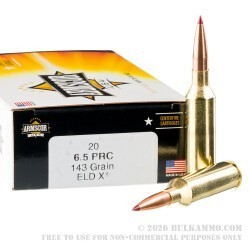 200 Rounds of 6.5 PRC Ammo by Armscor USA - 143gr ELD-X