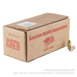 250 Rounds of .45 ACP Ammo by American Quality Ammunition - 230gr FMJ