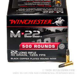 2000 Rounds of .22 LR Ammo by Winchester M22 - 40gr CPRN