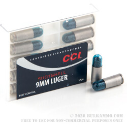 10 Rounds of 9mm Ammo by CCI - 53gr #12 shot