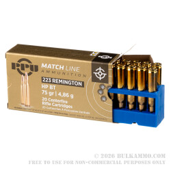1000 Rounds of .223 Ammo by Prvi Partizan Match - 75gr HPBT