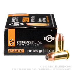 500 Rounds of .45 ACP Ammo by Prvi Partizan - 185gr JHP